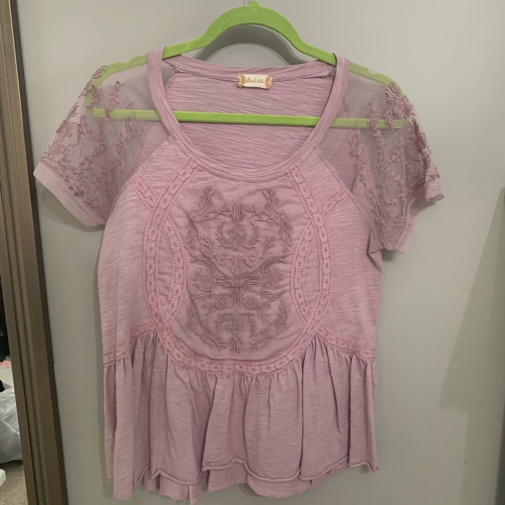 Altard State Top- Pale Purple with Lacy detailing